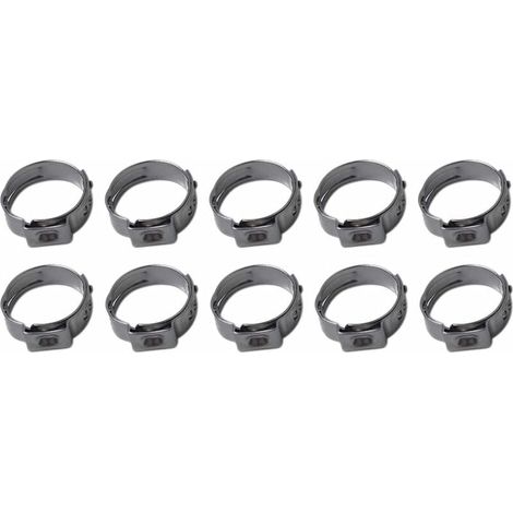 Einzelne Schlauchschellen aus Edelstahl 304, 10,8–13,3 mm (Silber), 10er-Pack