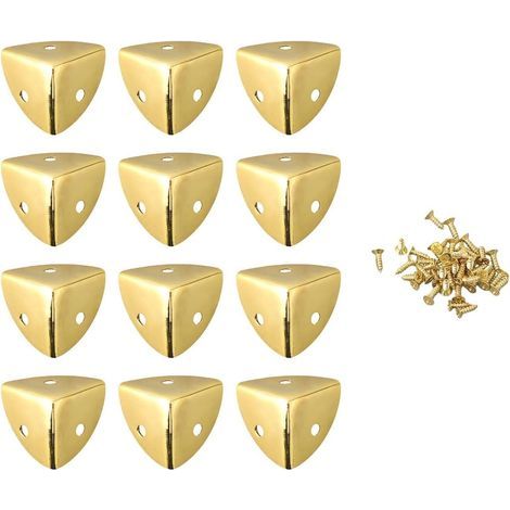 Lot De 12 Protections D'Angle En Bronze Antique Pour Coins De BoîTe En Bois,Coin De BoîTe En Bois, Protection D'Angle En Fer RéTro(doré) (1/5)