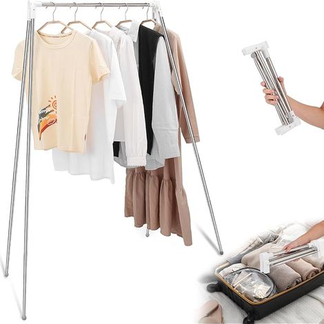 Séchoir à vêtements de Voyage, Portable et Pliable, 32 à 73 cm rétractable pour Le Camping, Les Voyages, l'extérieur, Le Linge à la Maison, etc. Un Mini Porte-vêtements Pliable (1/5)