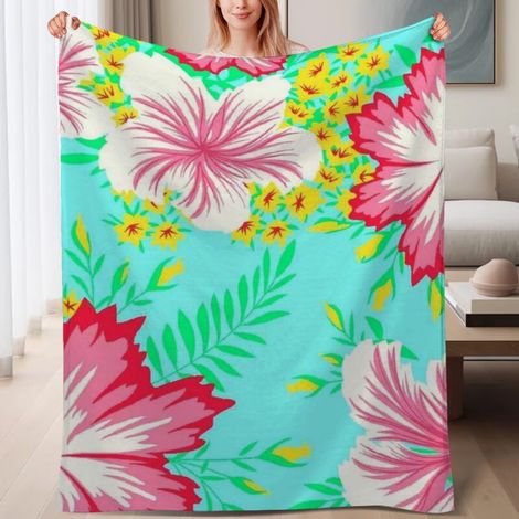 Couverture de lit en polaire, jeté doux et chaud pour le printemps, légère et luxueuse en microfibre de polyester, décoration pour chambre et salon, ajout parfait à la décoration, excellent cadeau pou (1/4)