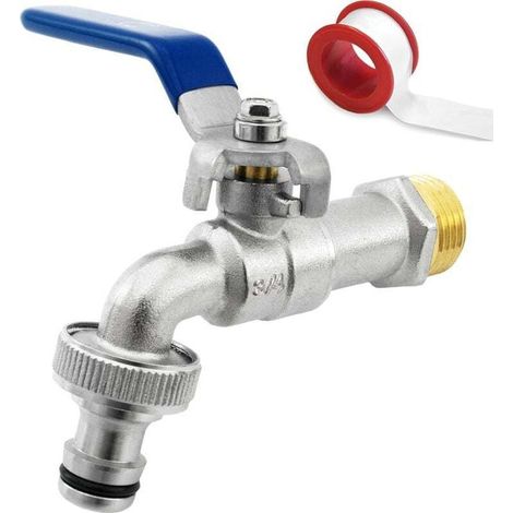 High Quality 3/4 Inch Brass Water Tap Rustproof Frost Proof for Garden Washing Machine Rain Water Barrel MUMU (1/4)
