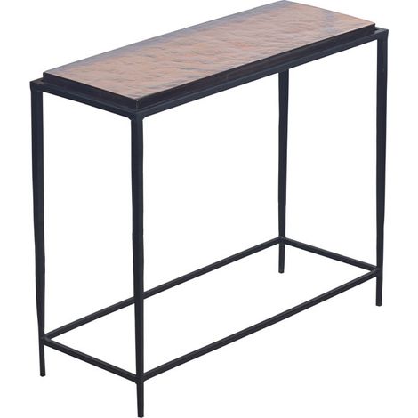 SIGNATURE - Petite console en verre fumé et métal noir L80 cm - IGLOO (1/5)