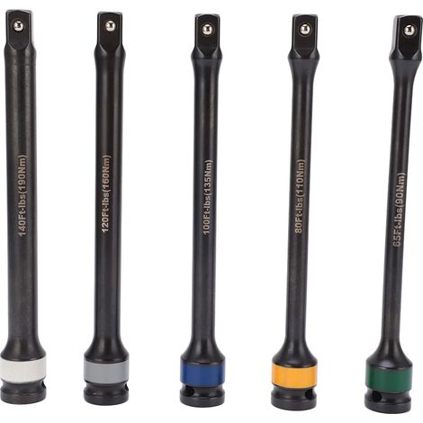 Lot de 5 rallonges de limitation de couple pneumatique de 1/2 pouce, pour outils pneumatiques, universelles (1/5)