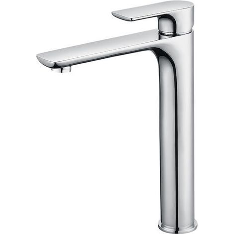 Design-Waschtischarmatur mit hohem Auslauf, große verchromte Badarmatur mit abnehmbarem Luftsprudler, Waschtischarmatur aus Messing, hohe Badarmatur (1/5)