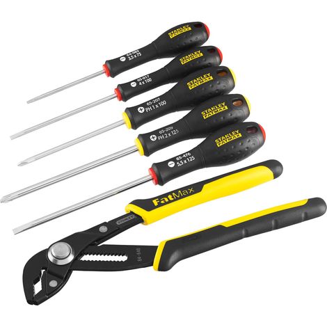 Jeu de 6 Outils - - STANLEY FATMAX - FMHT0-62639 - Pince Multiprise a Verrouillage 250 mm + Tournevis Electricien + Phillips (1/3)