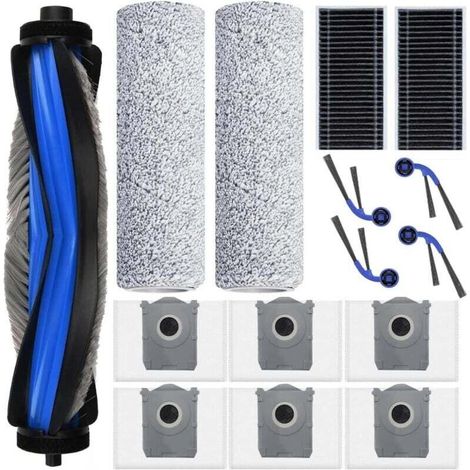 Accessoires pour Ecovacs Deebot T80 Omni, 1 brosse principale, 6 sacs à poussière, 2 chiffons de nettoyage, 2 filtres, 4 brosses latérales, pièces de rechange pour robot aspirateur (1/4)