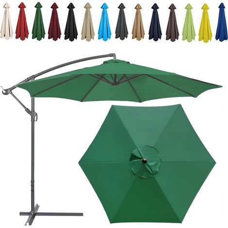 Auvent De Remplacement pour Parasol , Toile De Parasol Déporté Remplacement Pour Cour, Jardin, Plage, Protection UV,8ribs-250cm,Bleu Royal