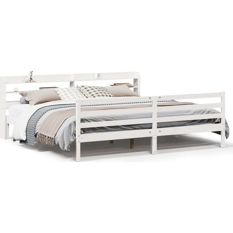 Maison Exclusive - Giroletto con Testiera senza Materasso Bianco 200x200 cm (1/5)