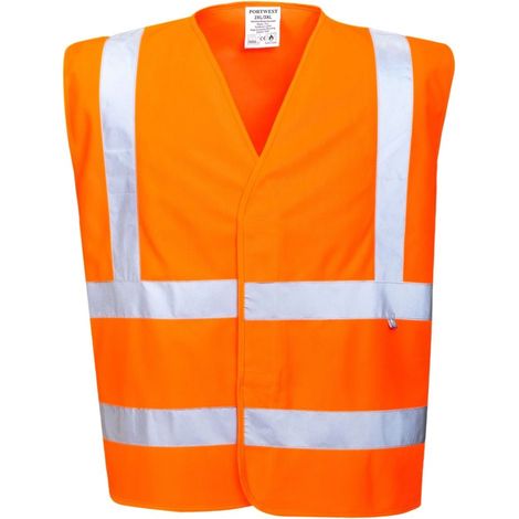 Gilet haute visibilité retardateur de flamme Portwest Bizflame EN ISO 14116 Orange XXL - XXXL (1/2)