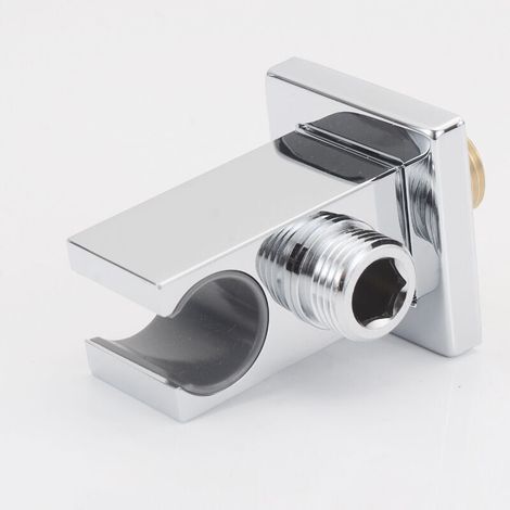 Wall-mounted shower outlet elbow with bracket, chrome (1/3)