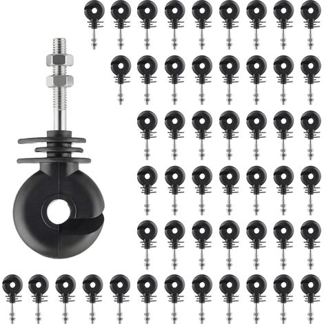 50PCS Isolateurs Clôture Électrique M6 avec Écrou, 93mm (1/5)