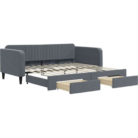 Maison Exclusive - Divano Letto Estraibile Cassetti Grigio Scuro 100x200cm Velluto