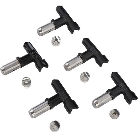Lot de 5 embouts pulvérisateur airless pistolet à peinture pièces machine 109 213 315 413 621 buse noir (1/5)