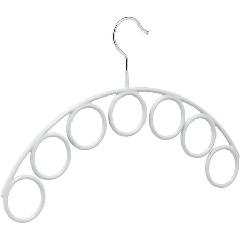 Pratico porta sciarpe con 7 anelli portaoggetti accessori 24,5 x 38 x 0,6 cm in metallo grigio chiaro 130011006
