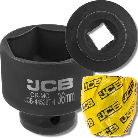 Chiave a bussola a impatto JCB a parete sottile da 1/2" 36 mm in acciaio Cr-Mo a 6 punte