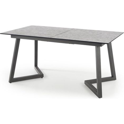 Mesa Houston 1114 , 76x90x160cm, Alargamiento, MDF, Vidrio templado, Metal