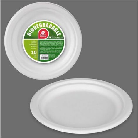 Assiette à Dessert Biodégradable ø17 Cm, 10 Unités (1/2)