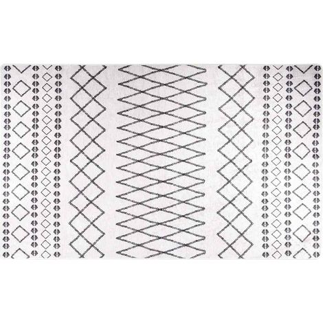 Maison Exclusive - Teppich Waschbar Schwarz und Weiß 120x170 cm