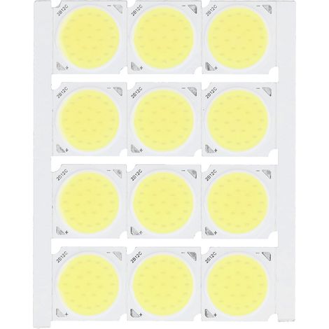 12 Pièces Source Lumineuse COB Puissante LED Rond 12W 36-41V 1080LM Blanc pour Éclairage Intérieur DIY