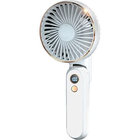 Ventilador portátil，recargable por USB，mini ventilador de escritorio plegable，5 velocidades，color blanco (1/2)