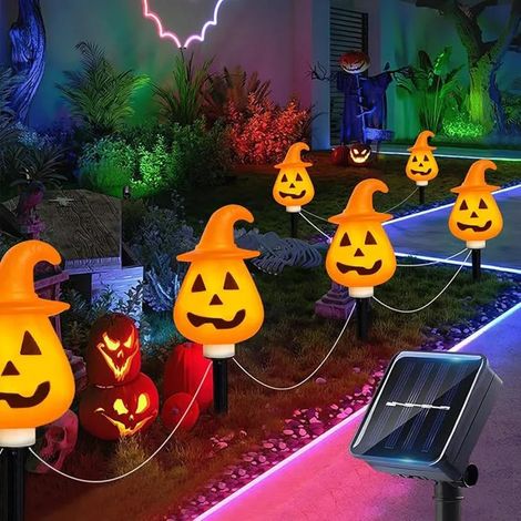 6 Lampes Soire Citrouille Halloween,Lumiere Decoration Halloween Exterieur,LED Citrouille Lumineuse pour Jardin,Bal OBJET DECORATIF (1/5)