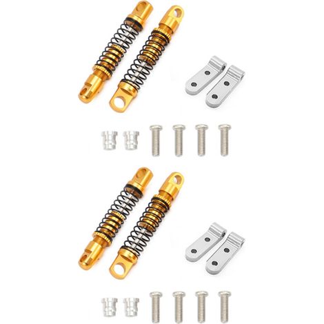 2X per WPL D12 Ammortizzatore posteriore in metallo per auto telecomandata con staffa fissa Accessori per l'aggiornamento del sedile, 3