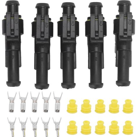 SJLERST Connecteur de fil électrique 1 broche, 5 pièces, Super étanche, pour voiture, camion, moto, bateau