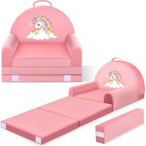 Canapé Enfant, 2-en-1 Chaise Pliante pour Enfants, 150cm canapé en Velours Cristal Doux pour Les Enfants en Bas âge pour la Chambre à Coucher, Le Salon (1/5)