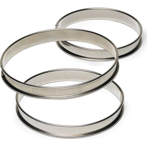 1 Cercle à tarte Inox Bords roulés Hauteur 2,7 cm Diamètre 10 cm Pâtisserie (1/5)