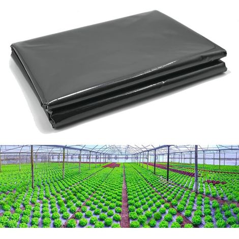 Bache Noire Agricole, 2m X 10m Film Polyéthylène Noir de Bonne Qualité, Bache Jardin Anti Mauvaise Herbes, 4mil Film Plastique Noire pour Couvrir Les Jardin (1/5)