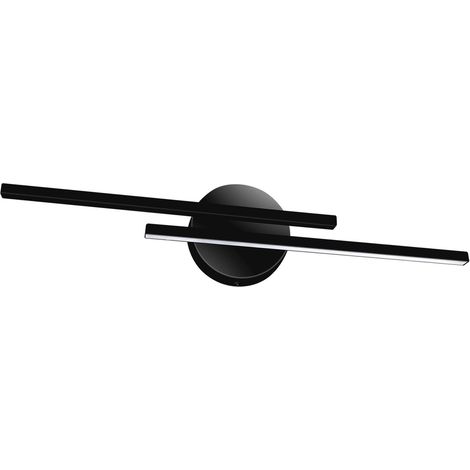 LED Spiegelleuchte Metall IP44 4100 K neutralweiß 780 lm 55 cm breit Schwarz länglich (1/2)