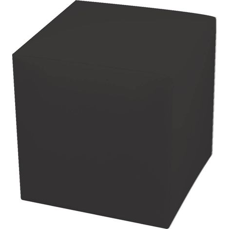 Pouf Poggiapiedi 42x42x44 cm in Similpelle Avalli Cubo Grigio Scuro