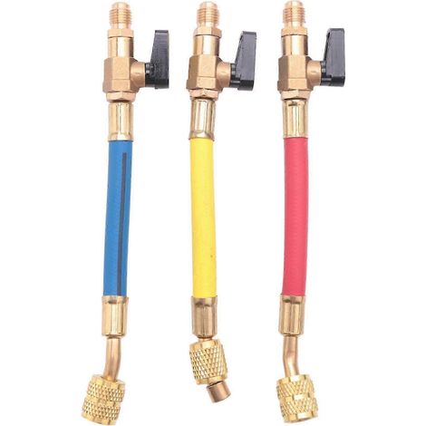 Kit de 3 manomètres pour climatisation/réfrigération R134A, R410A, R22 et R12 800, tuyau de charge haute pression. (1/5)