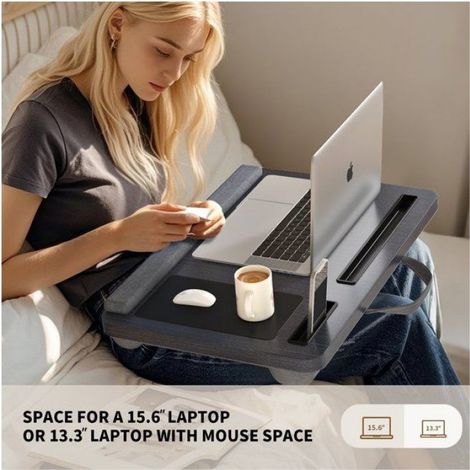 Tablette Coussin Pied pour ordinateur portable Coussin Support Noir (1/5)
