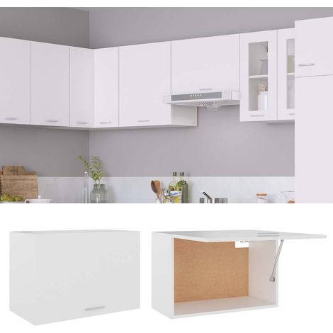 Armadio da Cucina Mobile Pensile “Lyon” Bianco 60x31x40 cm in Legno Multistrato (1/5)