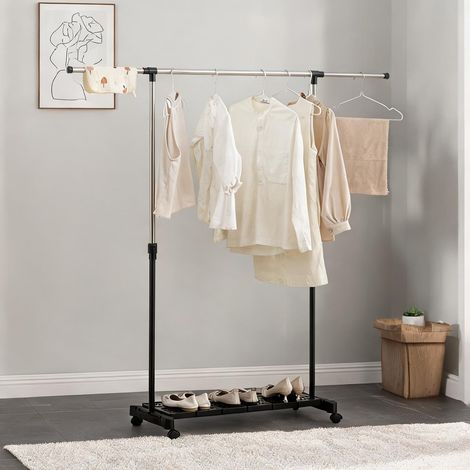 Porte-manteau preto en aço ABS e PP 159 x 42 x 168 cm (1/5)