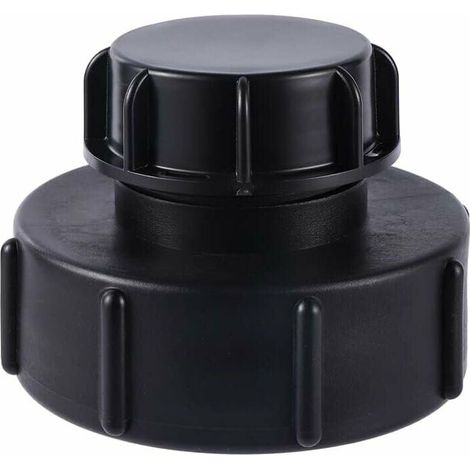 Adaptateur IBC de S100x8 réduit à S60x6 à filetage grossier, équipé d'un bouchon. Compatible avec réservoir IBC pour vanne de baril de collecte d'eau de pluie. Idéal pour robinet et tuyau d'arrosage (1/5)