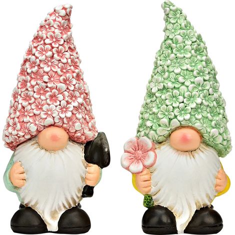 Lot de 2 décorations nains de jardin en magnésie 21cm (1/2)