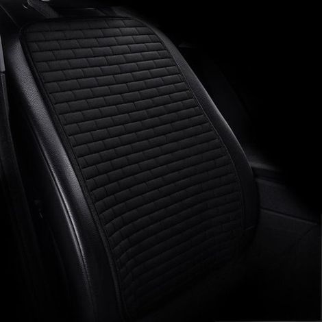 Cojín para asientos de coche delanteros y traseros,transpirable y antideslizante,juego de tres piezas en negro y rojo (1/5)