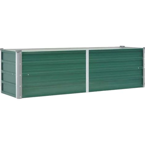 Macetero de jardín, acero galvanizado, 160 cm x 40 cm x 45 cm, capacidad de carga 500 kg, apto para diferentes tipos de suelo, fácil montaje. (1/5)