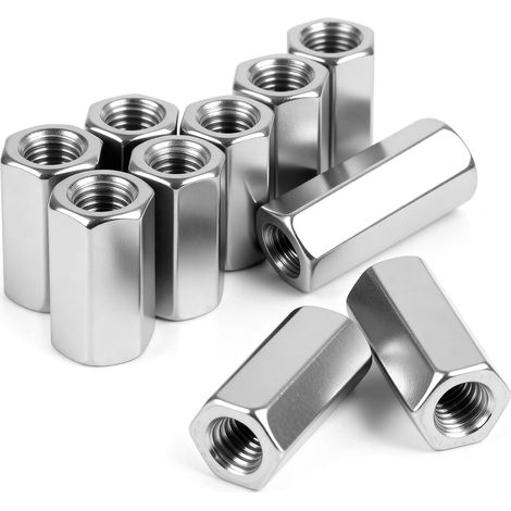 écrou long M8 x 30 mm écrou acier inoxydable 304 hexagonal 6 pièces manchon de connexion tige filetée connexion prolongée arbre de liaison écrou de dégagement pour fixation à vis prolongée (1/5)