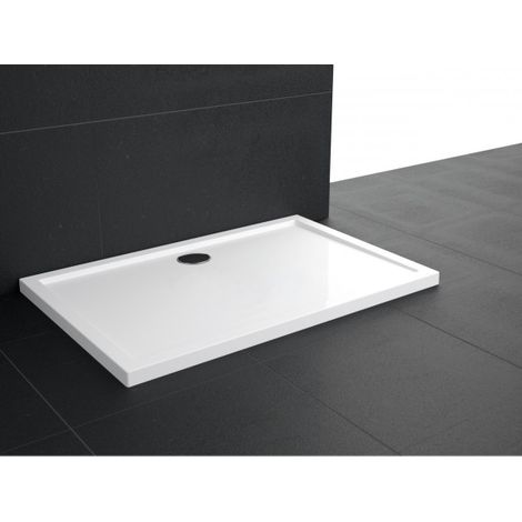 Receveur de douche NOVELLINI OLYMPIC blanc 100x80 cm avec bonde H 4,5cm (1/5)