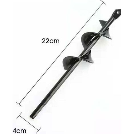 Perceuse, perceuse de sol pour l'installation de clôtures, perceuse à main, petite perceuse à barre de torsion, accessoires de jardin, ameublissement de plantation de fleurs (noir - diamètre 4 cm x lo (1/5)