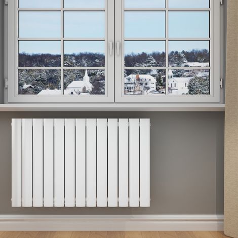 ELEGANT Design Heizkörper Flachheizkörper Weiß 630x1001mm Horizontal Doppellagig