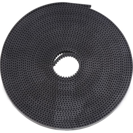 Courroie crantée 2GT-6mm en PU avec noyau acier, courroie synchrone industrielle noire 5m (16,4ft) pour transmission précise. (1/5)