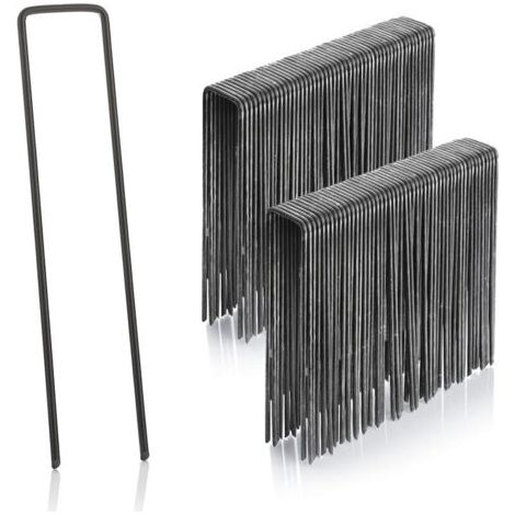 Pair 100 Stück 2,9 mm Stahl-Erdnägel, 150 mm lang, 25 mm breit, Stahl-Erdnägel, Ankerheringe, Erdnägel, Gartenheringe (1/5)