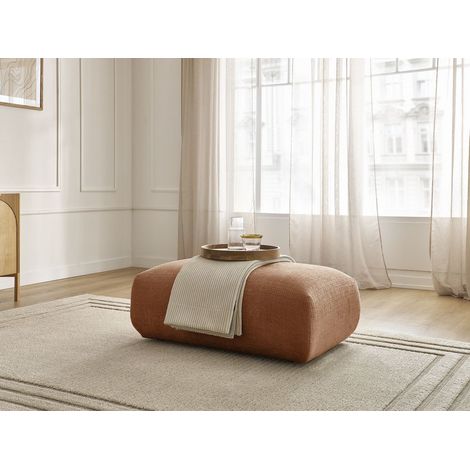 BOBOCHIC - Petit pouf pour canapé modulable SIRIUS tissu texturé Orange (1/5)