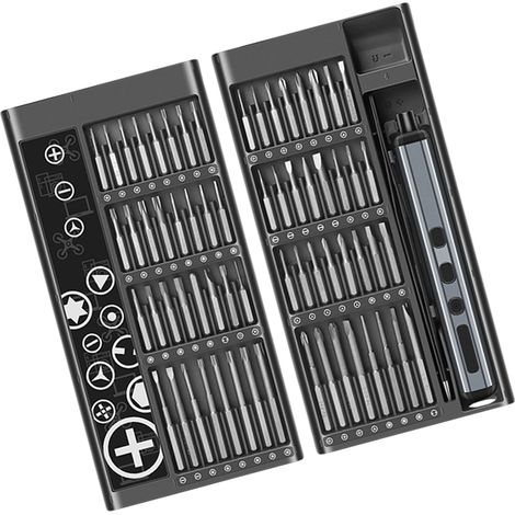 Tournevis électrique, kit de précision rechargeable avec embouts magnétiques S2 et lampe LED pour l'entretien des appareils photo et des montres