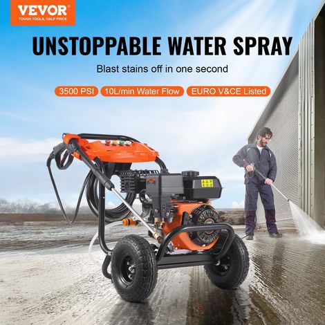 Nettoyeur haute pression à essence, 3500 PSI, laveuse haute pression à gaz, 10 L/min, avec pompe en aluminium, pistolet pulvérisate… (1/5)