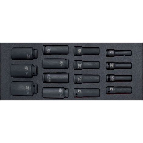 Chiavi e bussole Bahco long series set 15 pezzi inserto in schiuma resistente